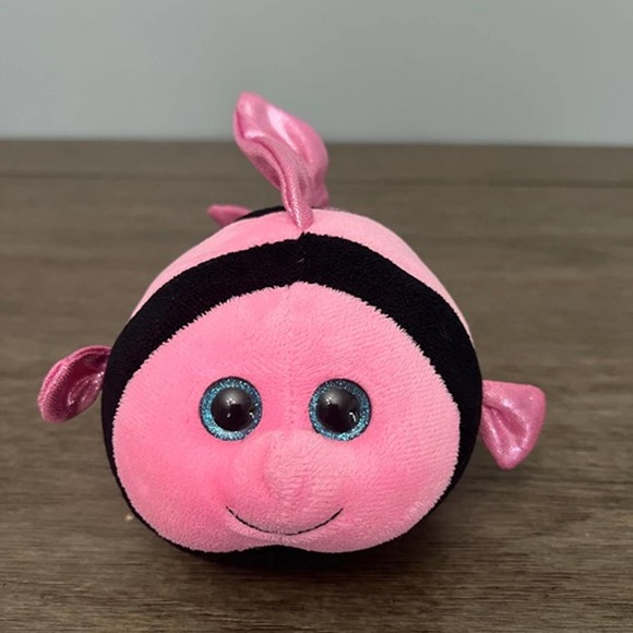 Ty Beanie Ballz Gilly the Pink Fish Ball Plush 4.5" - Picture 1 of 5